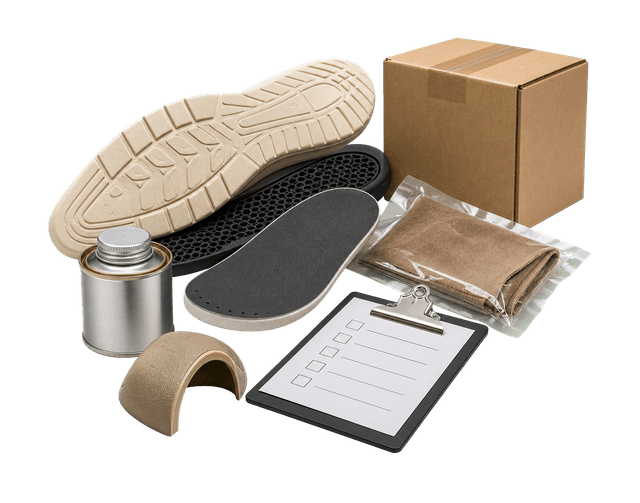 Footwear components, delivery package and quality checklist